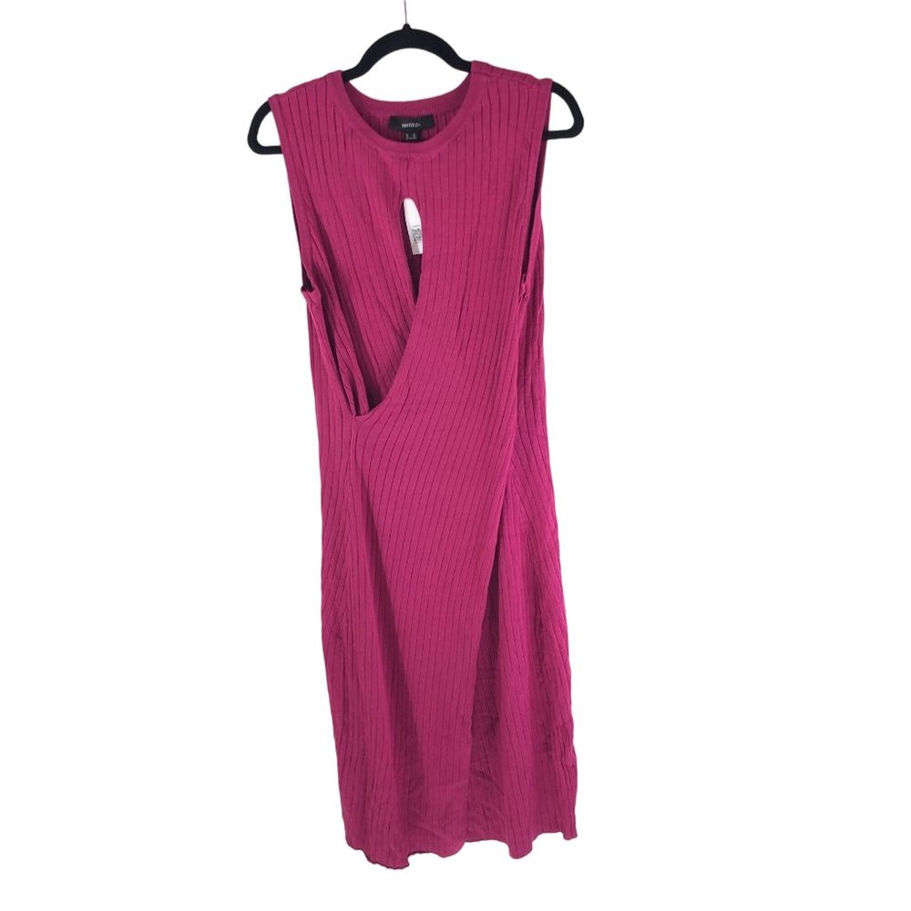 Forever 21 Womens Sweater Dress Ribbed Crossover Sleeveless Purple 3X